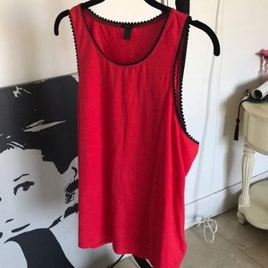 J.Crew Scallop-Detail Red Tank-Top